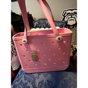 Pink Bogg Bag with Pineapple Charm